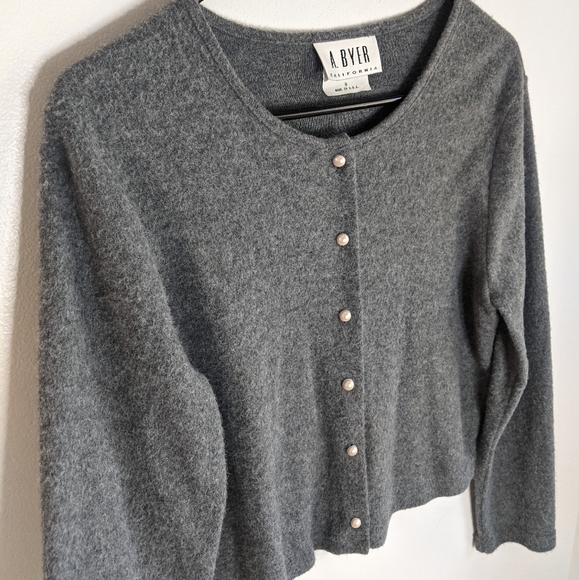 Vintage 90s Cropped Button Down Fuzzy Cardigan - Picture 6 of 9